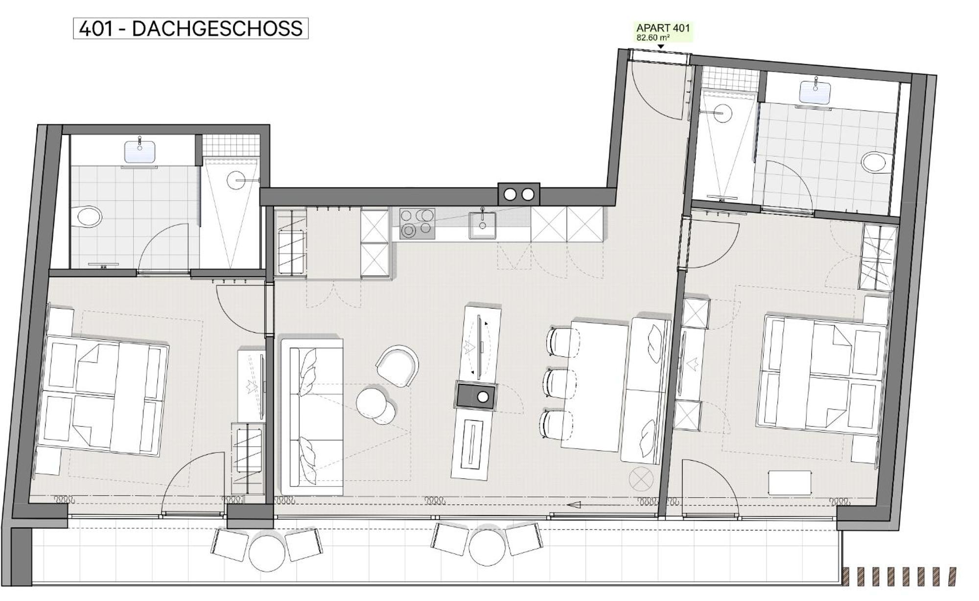 Appartement 2 Chambres Deluxe avec Balcon